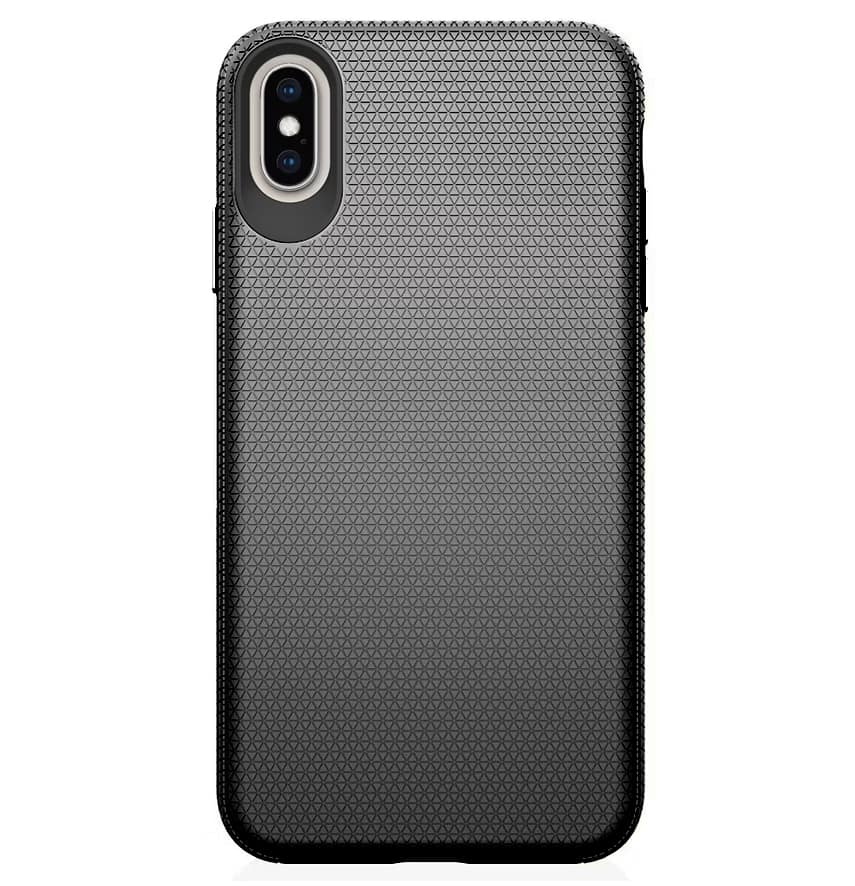 Black triangle back cover for iPhone X/Xs, stylish and protective design.