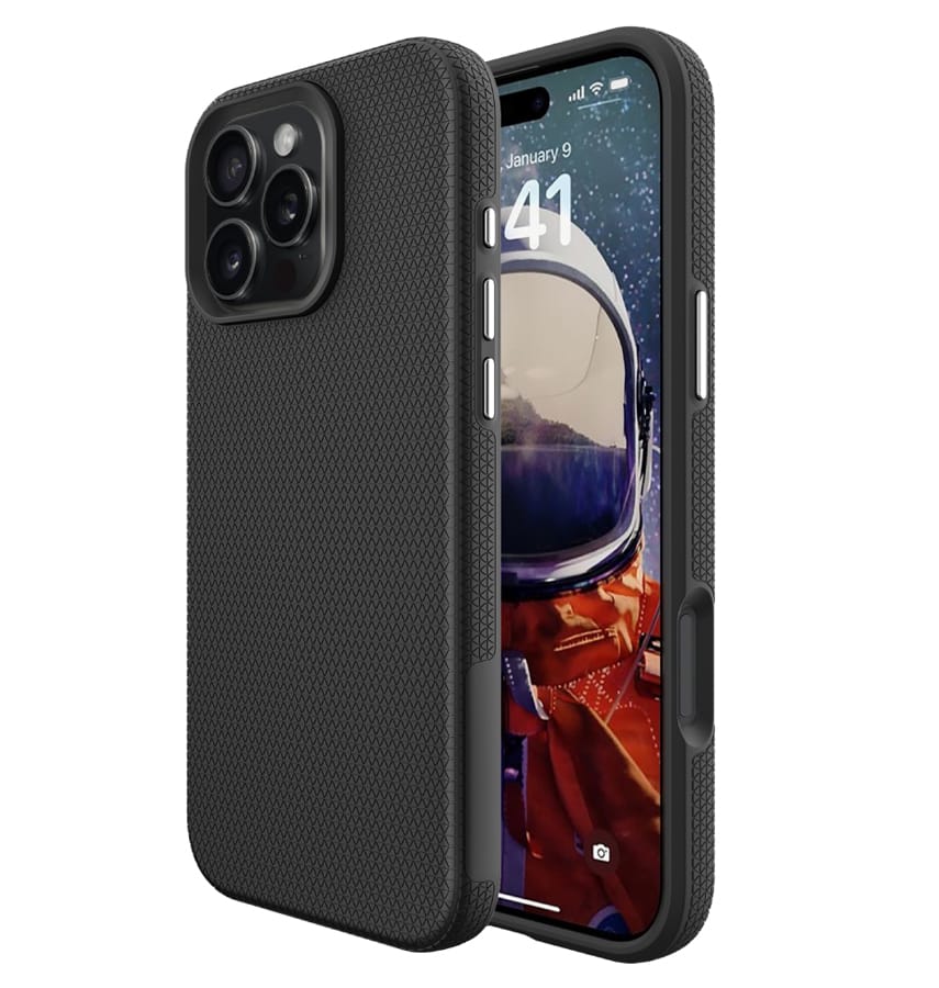 Black Triangle MagSafe Back Cover for iPhone 16 Pro, sleek and secure design