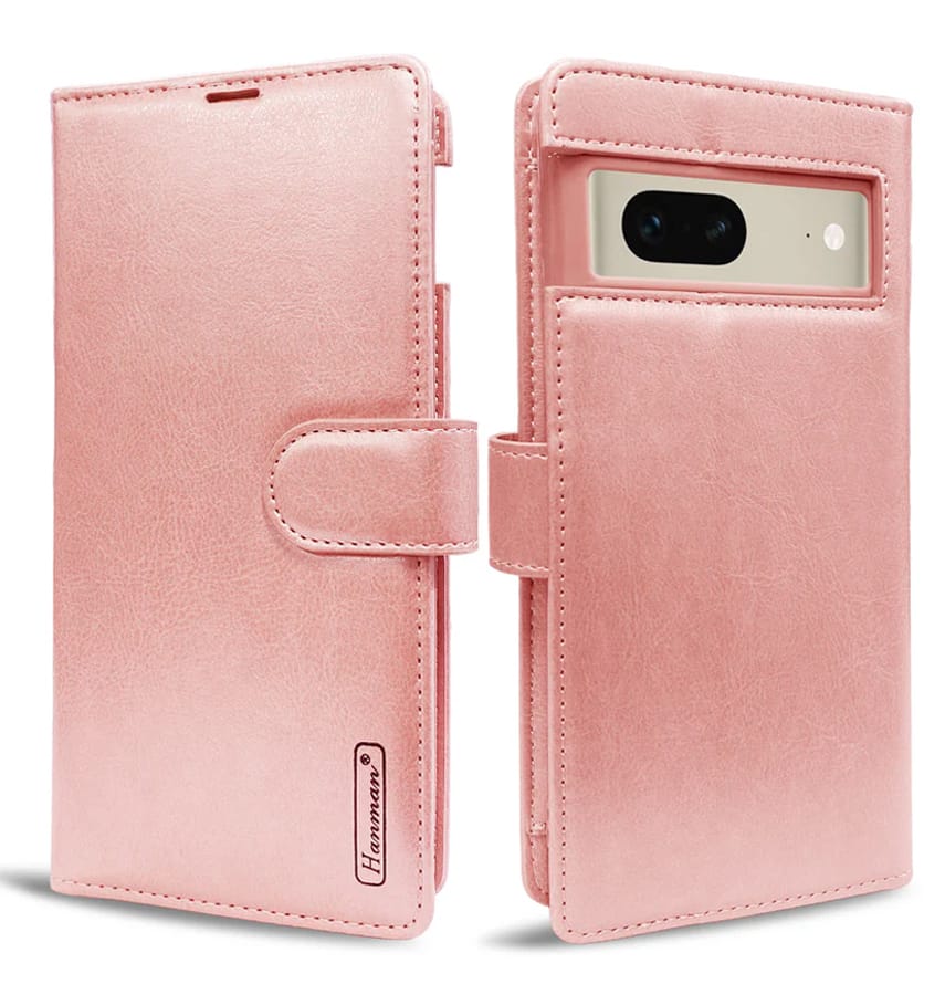 Rose Gold Hanman Diary flip wallet case for Google Pixel 8A, elegant and secure