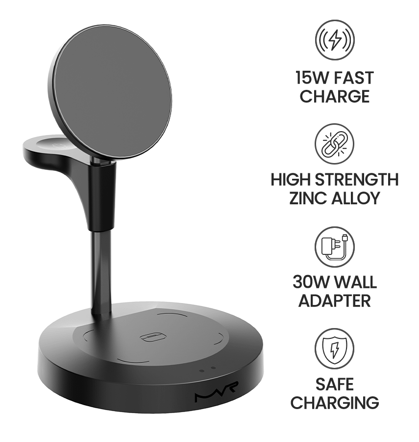 DC-4B MVR 3 in 1 Wireless Portable Charger - Black - Image 5