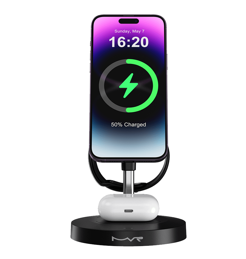 DC-4B MVR 3 in 1 Wireless Portable Charger - Black - Image 4