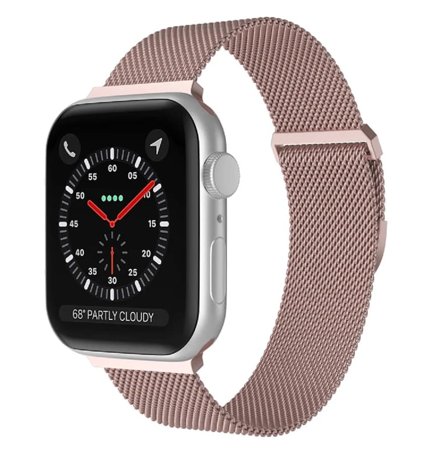 Apple Watch 38/40/41mm silicone metal band, pink sand, elegant and secure for your watch
