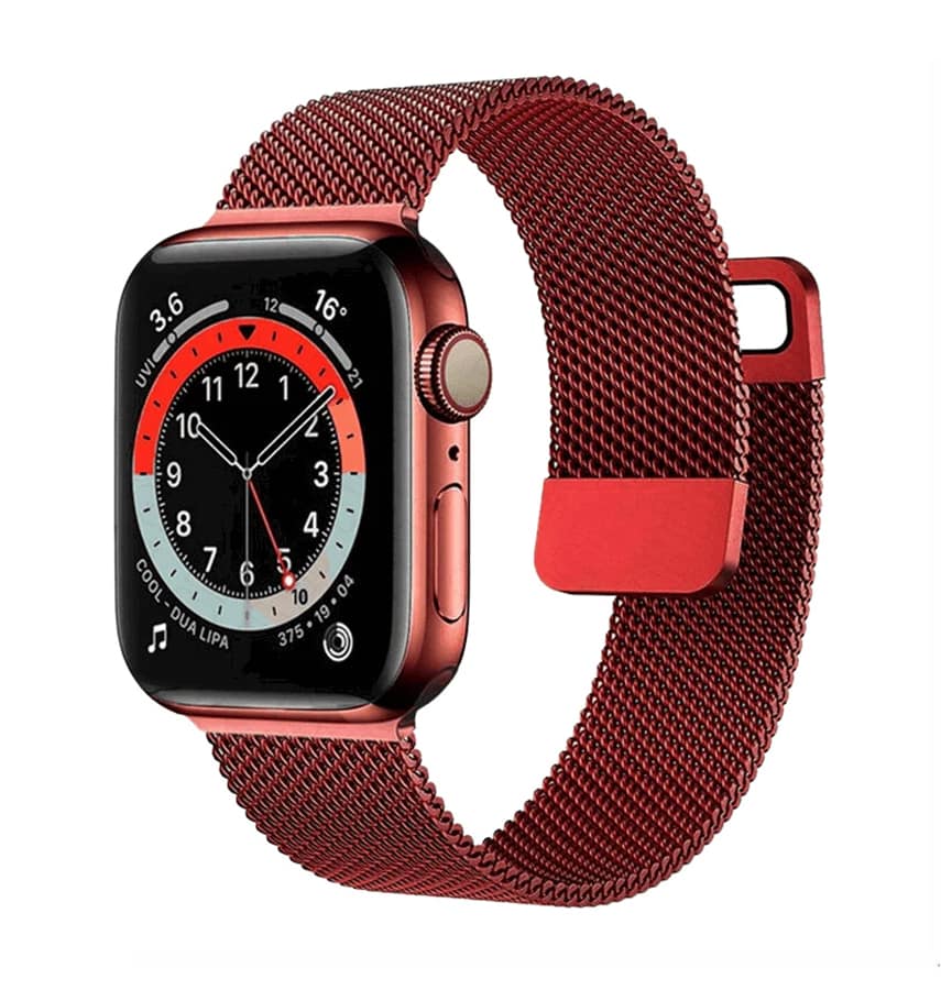 Apple Watch silicone magnetic band, wine red, comfy and secure for 42/44/45/49mm