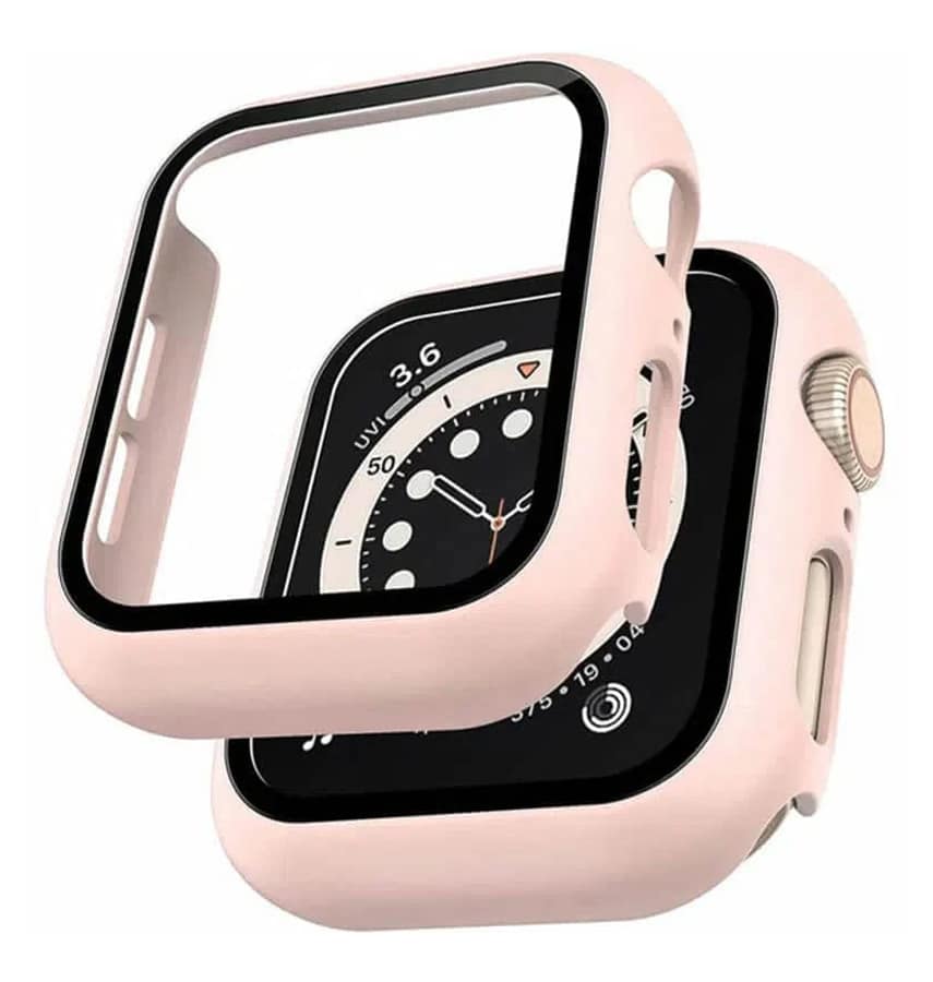 Apple Watch 44mm 360° glass matte protective case, rose gold for elegant style