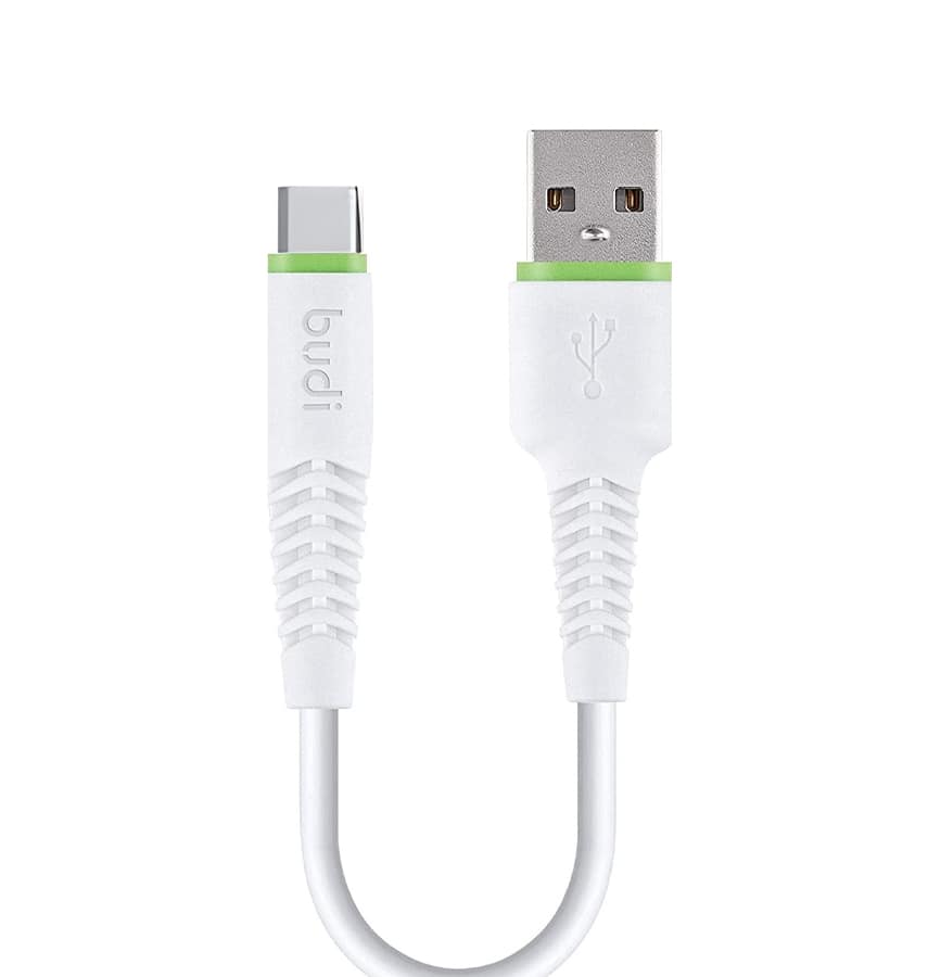 Budi 20cm USB to Type-C data cable, white, fast data transfer for your devices