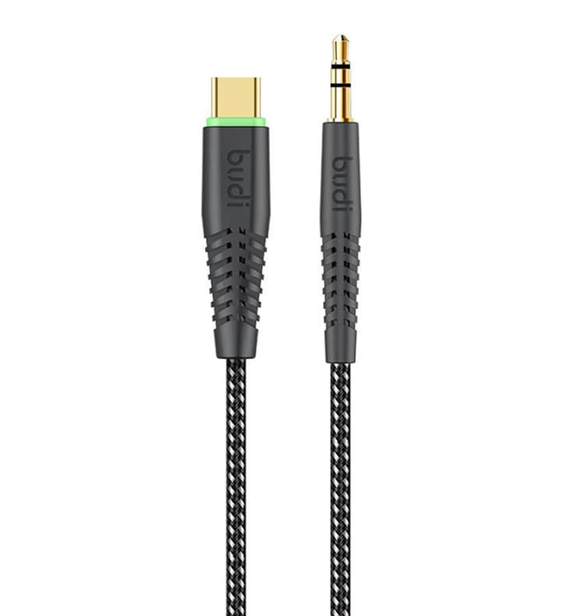 Budi Type-C to AUX audio cable, black cable for seamless audio connectivity