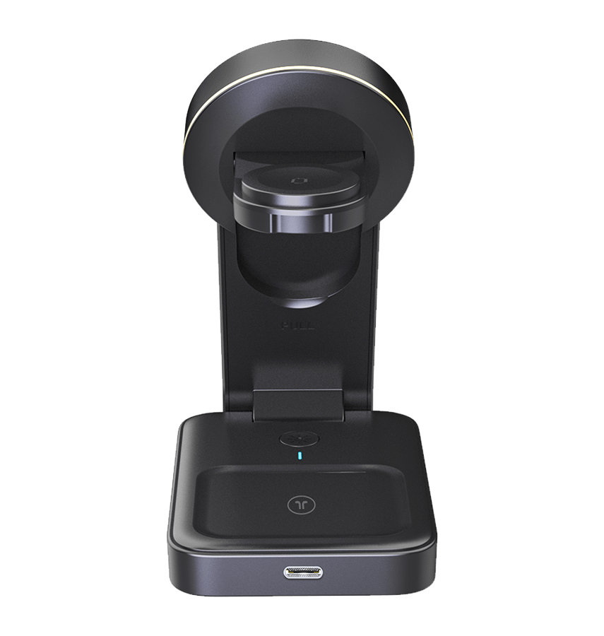 MVR Portable 3 - in - 1 Magnetic Charger - Black | Foldable Travel Charging Station for iPhone, AirPods & Apple Watch - Image 4