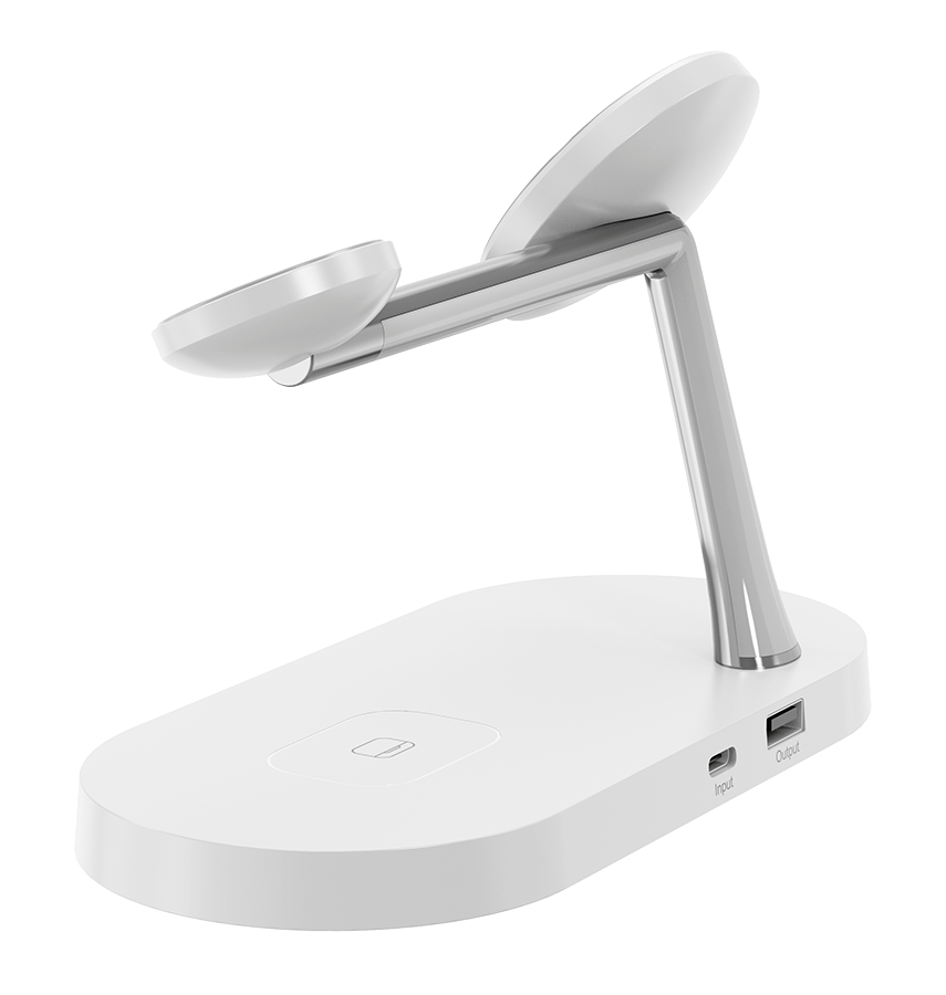 DC-3W MVR 4 in 1 Portable Multi-Device Wireless Charger - White - Image 2