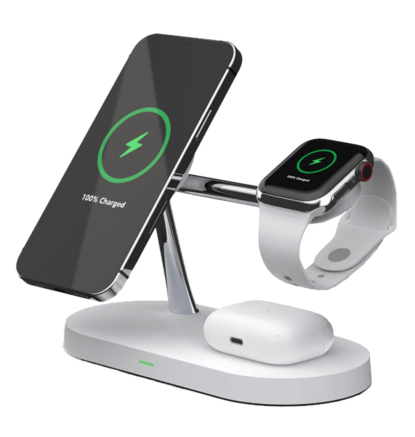 DC-3W MVR 4 in 1 Portable Multi-Device Wireless Charger - White - Image 3