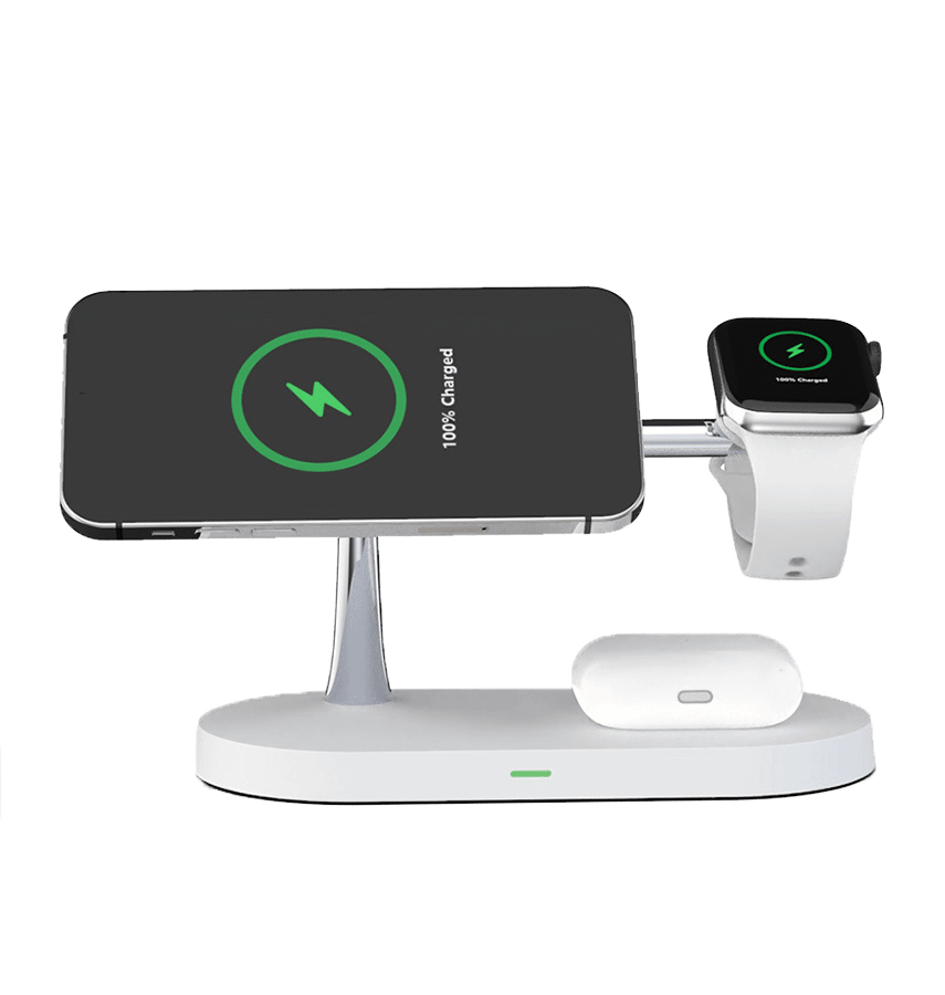 DC-3W MVR 4 in 1 Portable Multi-Device Wireless Charger - White - Image 4