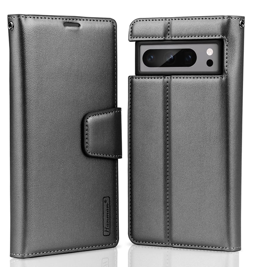 Black Hanman Diary flip wallet case for Google Pixel 8 Pro, elegant and secure