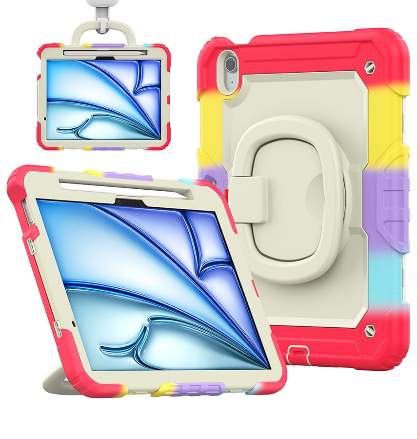 Rainbow Red Survivor 360 protection case with handle for iPad Air/9.7, tough and colourful