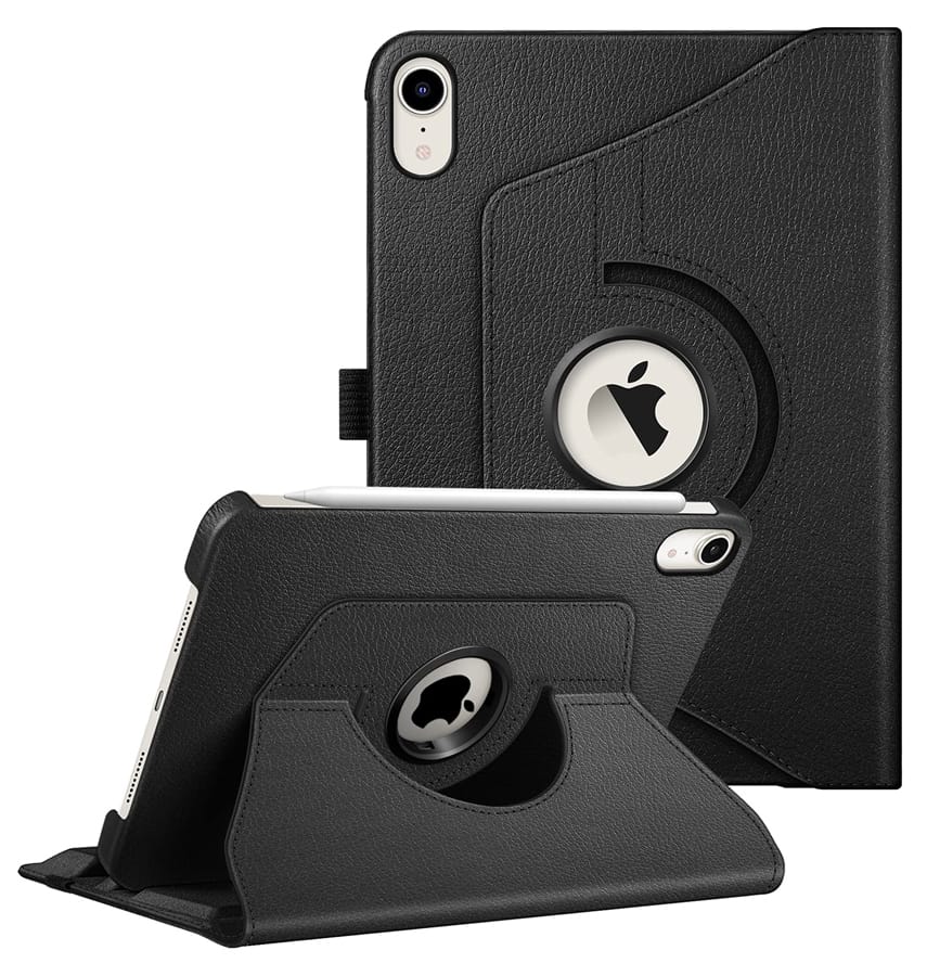Black 360° case for iPad Mini 6, sleek and durable fit