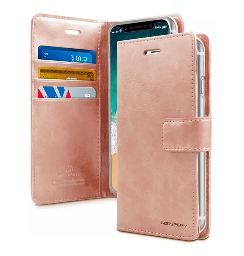 Rose Gold Mercury Bluemoon Diary flip wallet case for iPhone 11, elegant and protective