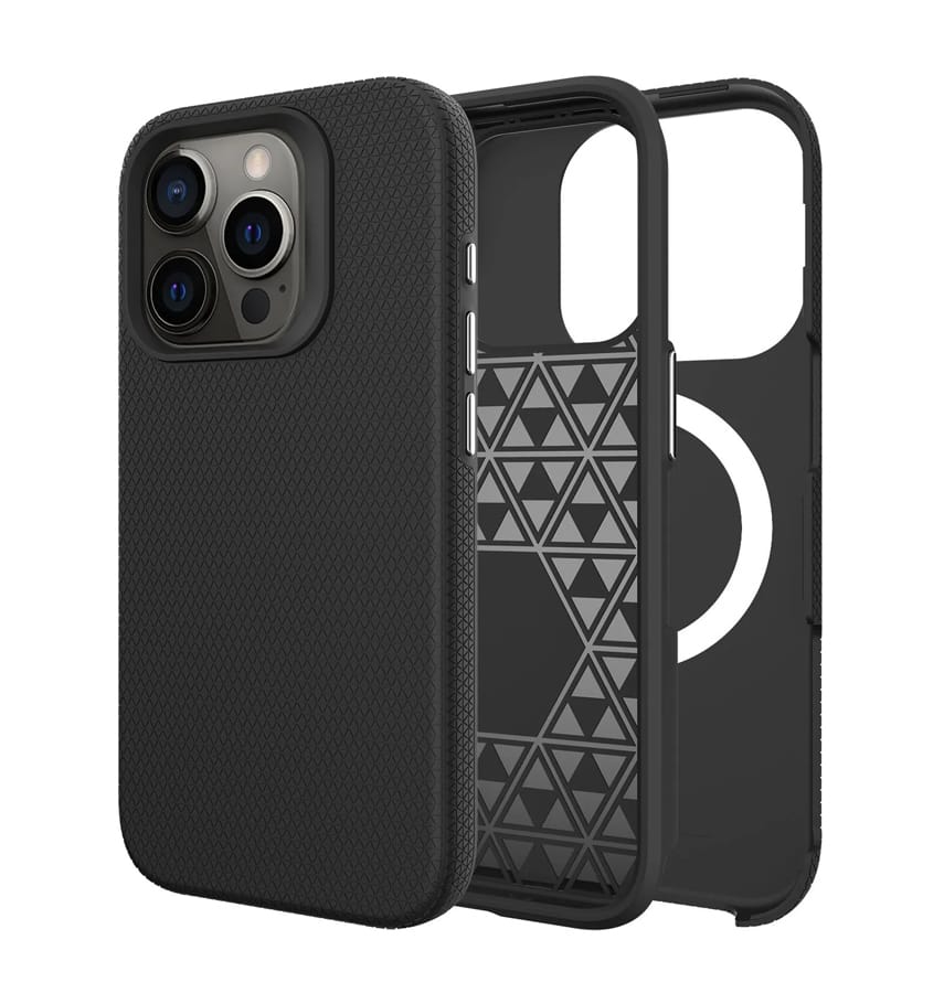 Black generic triangle back cover for iPhone 12/12 Pro, sleek and reliable protection