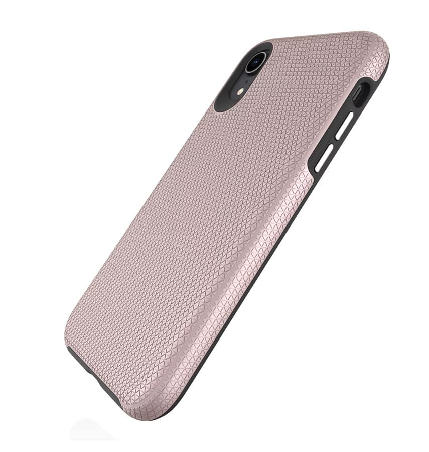 iPhone XR Triangle Geometric Case - Rose Gold | Rugged Shockproof Back Cover - Image 4