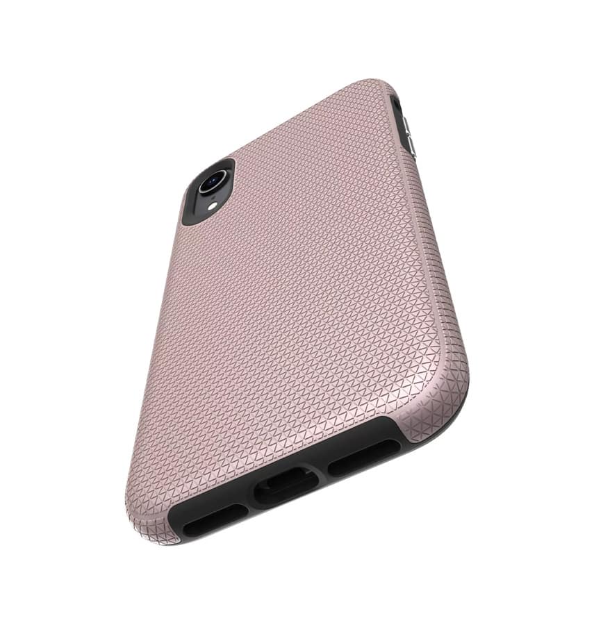iPhone XR Triangle Geometric Case - Rose Gold | Rugged Shockproof Back Cover - Image 3
