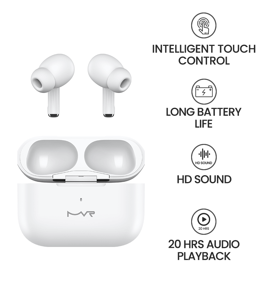 Robin Pro MVR In-Ear Bluetooth Headphones - White - Image 8