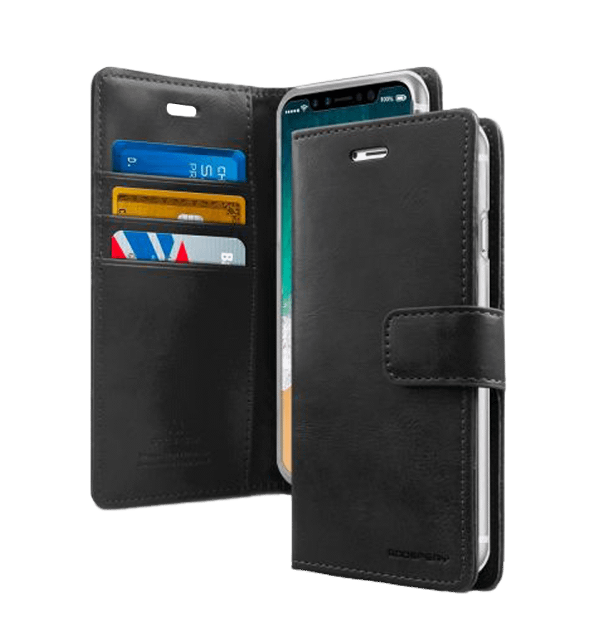 Black Bluemoon diary wallet flip case for Samsung Galaxy S22.
