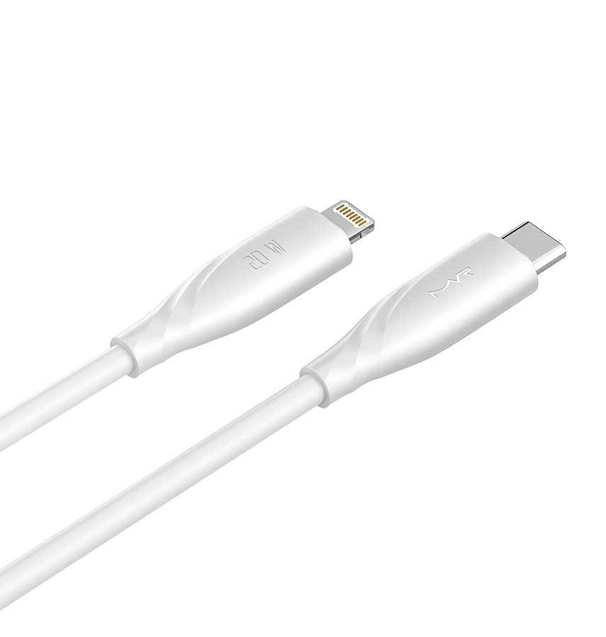 MVR Lightning Cable - White |20W, 1m Type C, 2.4A Fast Charging - Image 2