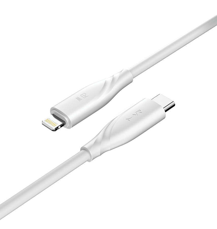 MVR Lightning Cable - White |20W, 1m Type C, 2.4A Fast Charging - Image 4