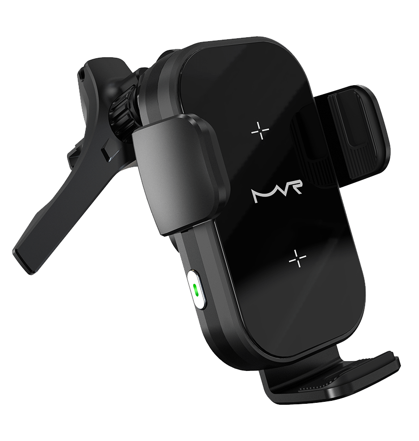 MVR T7 Car Phone Holder - Black | 15W Fast Wireless Charging, Dual – Coil Alignment, One – Hand Operation & Air Vent Clip - Image 3