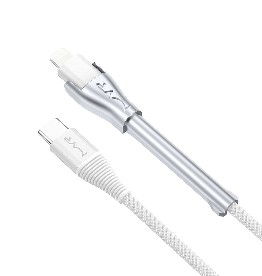 MVR Lightning Cable - White | MFi Certified 1.2m USB C, Fast Charging with Phone Stand - Image 3