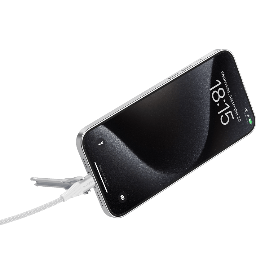 MVR Lightning Cable - White | MFi Certified 1.2m USB C, Fast Charging with Phone Stand - Image 7