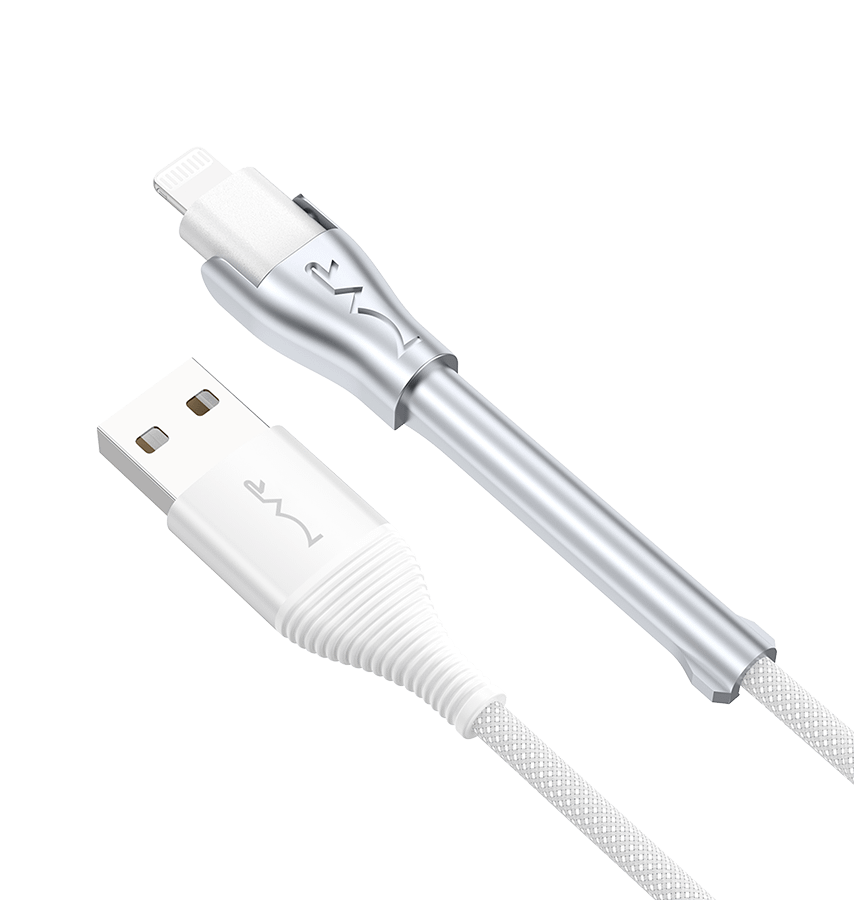 MVR Lightning Cable - White | MFi Certified 1.2m USB A, Fast Charging with Phone Stand - Image 2
