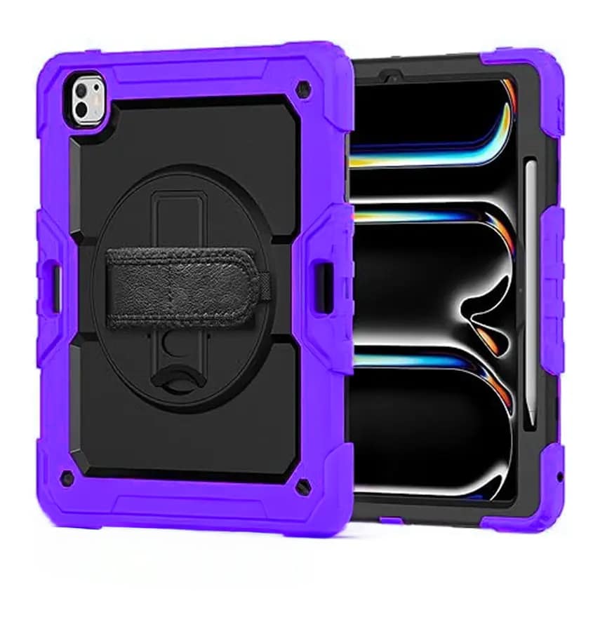 iPad Pro 13″ 2024 Survivor Series Case Purple Heavy Duty Protection with Hand Strap