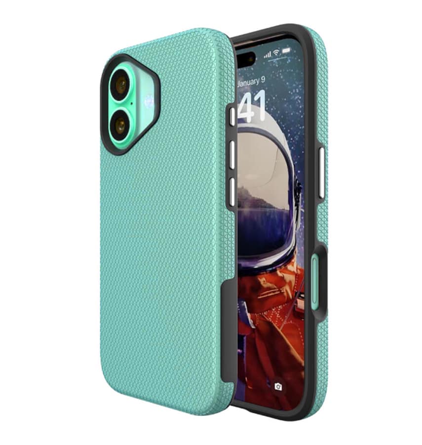 Mint Triangle MagSafe Back Cover for iPhone 16 Plus, sleek and protective