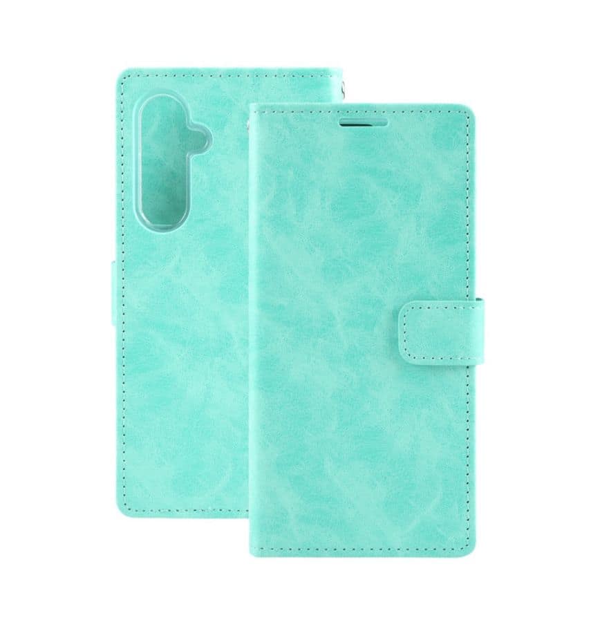 Mint color Bluemoon diary wallet case for Galaxy S24 Plus