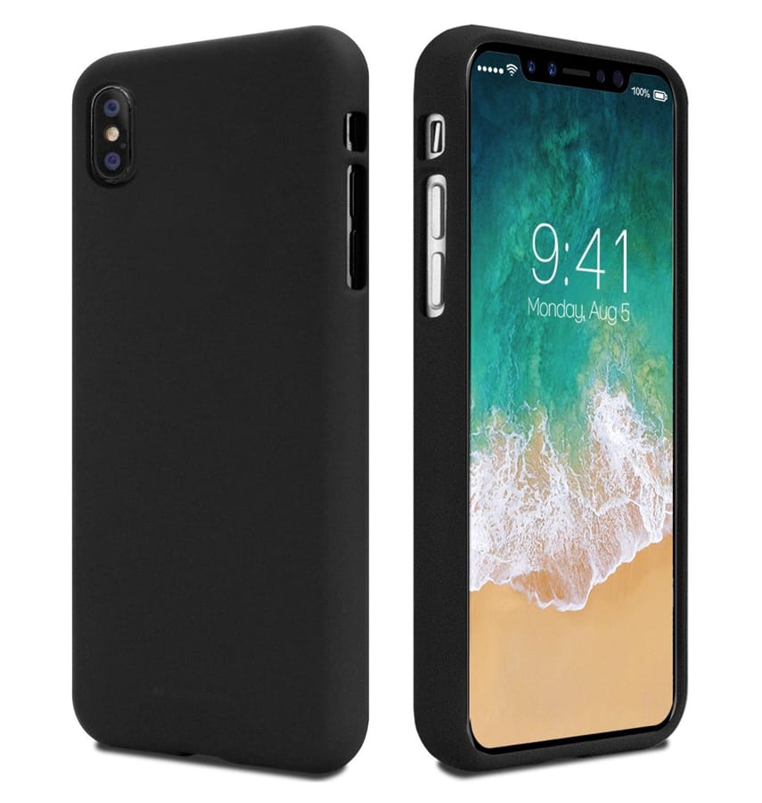 Black Mercury soft feeling back cover for iPhone X/Xs, soft touch and durability.