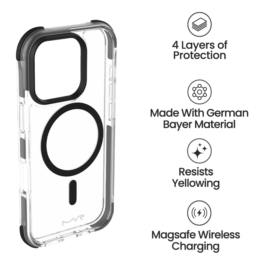 iPhone 16 Pro Case - Black | MVR Robust Shockproof & Scratch Resistant Protective Back Cover - Image 5