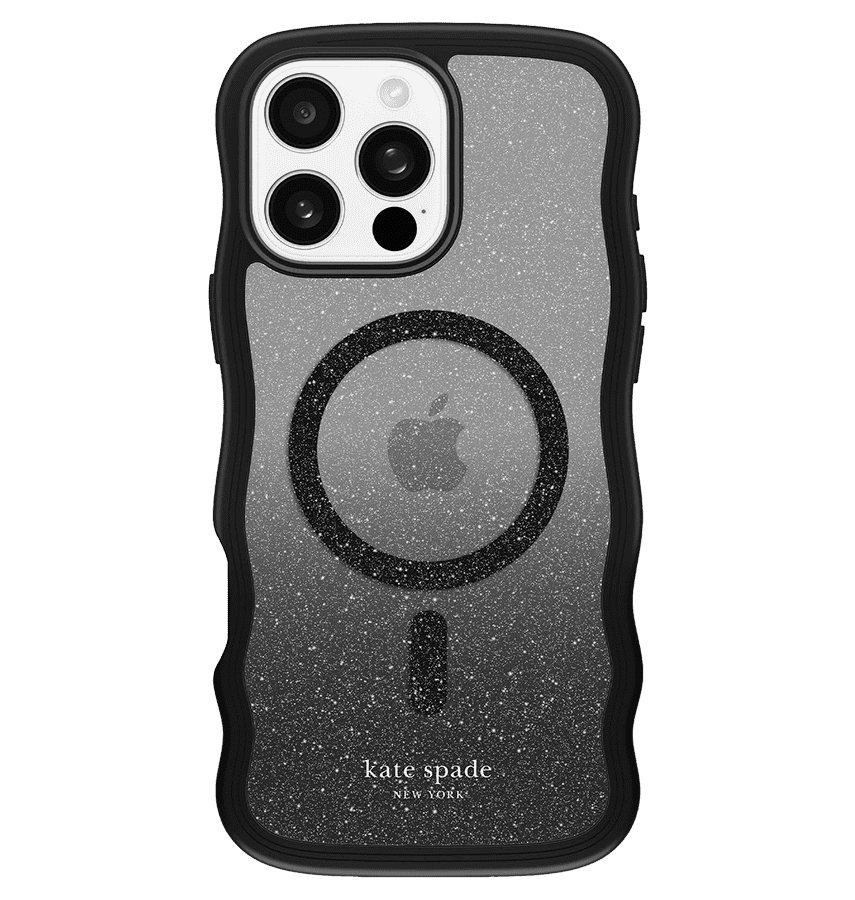 Black Wavy MagSafe Back Cover for iPhone 16 Pro Max, sleek and secure fit