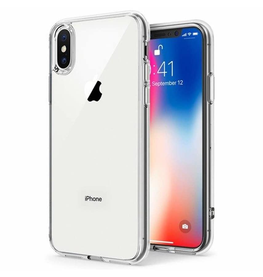 Clear 2mm hard back cover for iPhone X/Xs, solid protection with minimal bulk.