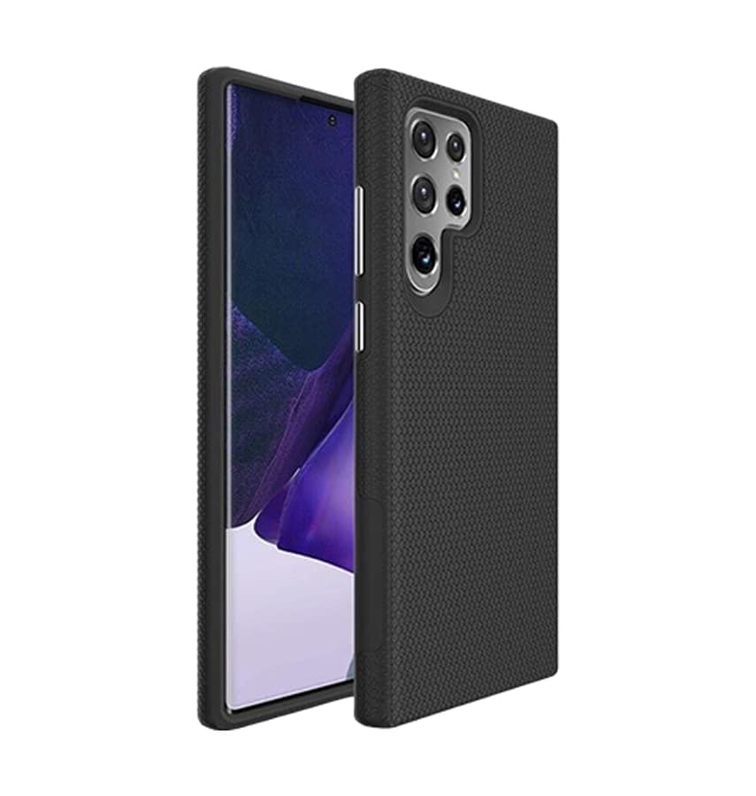 Black triangle back case for Samsung Galaxy S23 Ultra durable style