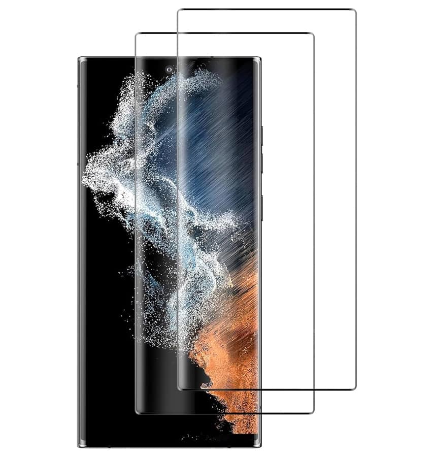 Clear edge-to-edge tempered glass screen protector for Galaxy S22 Ultra