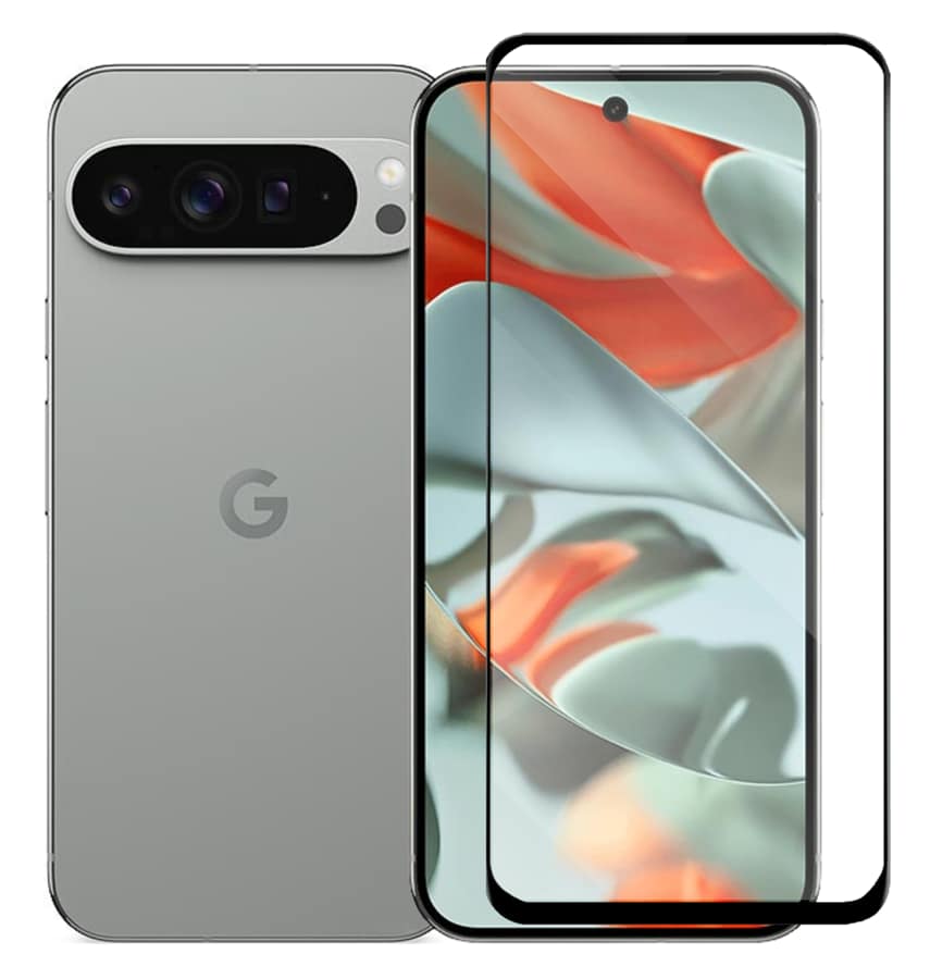 Clear tempered glass for Google Pixel 9 Pro XL, edge-to-edge screen protection