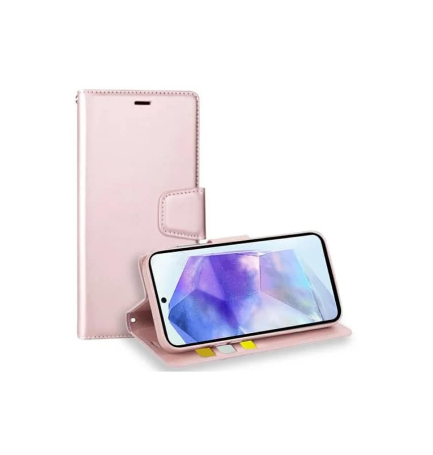 Rose gold Hanman flip wallet case with clasp for Samsung Galaxy A55