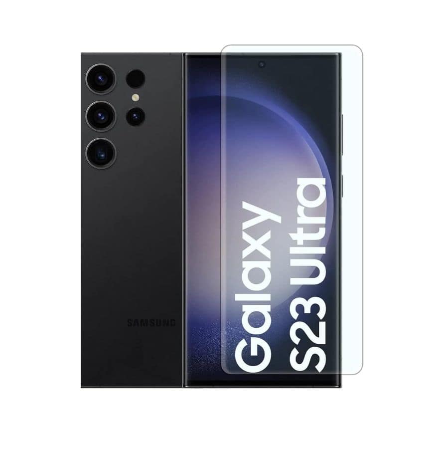 Clear edge-to-edge tempered glass screen protector for Galaxy S23 Ultra