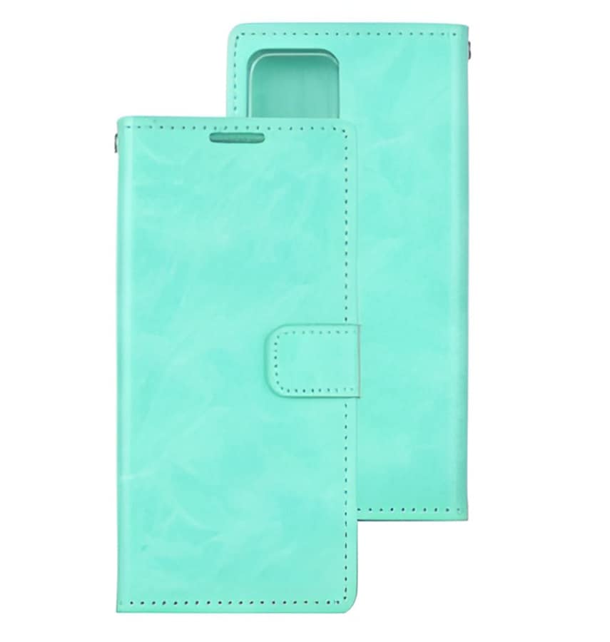 Mint Mercury Bluemoon Diary Flip Wallet Case for iPhone 14 Pro, fresh and stylish.