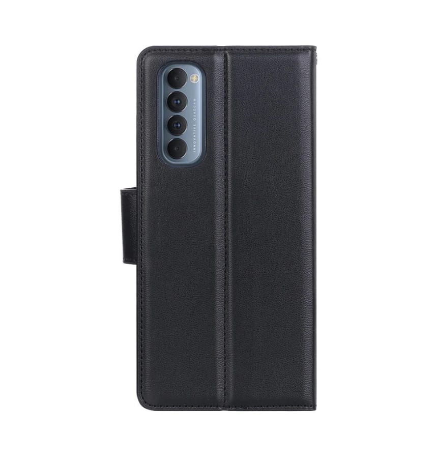 Black Hanman flip wallet case with clasp for Samsung Galaxy A25, stylish and secure.