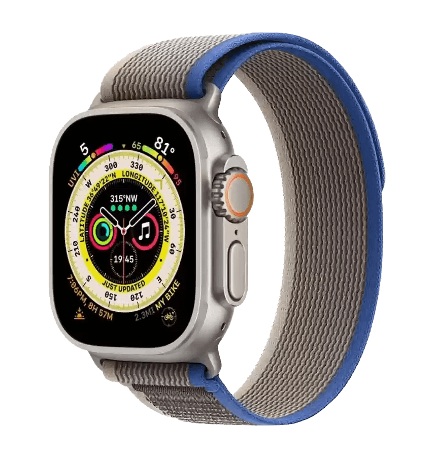 Apple Watch 38/40/41mm wild path loop sports band, blue/grey, comfortable and durable for active use