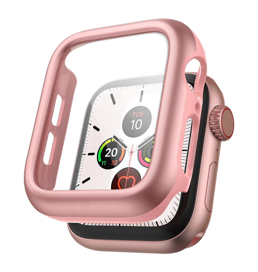 Apple Watch 40mm 360° glass matte protective watch case, rose gold, elegant and secure