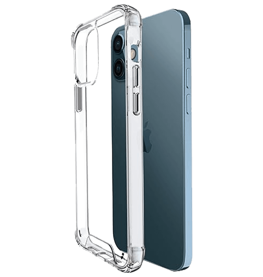 Clear generic 2mm hard back cover for iPhone 12/12 Pro, slim and tough protection