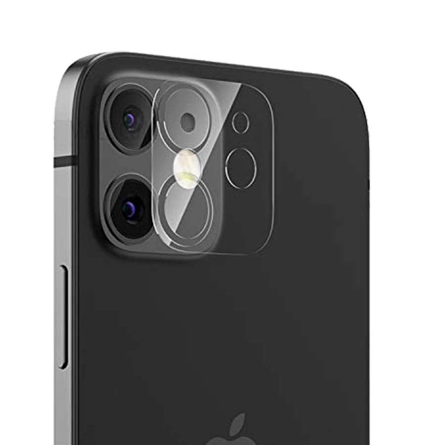 Clear (2 Hole) camera lens protector for iPhone 12, slim and protective fit