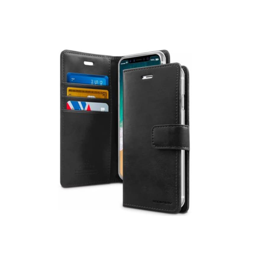 Black Mercury Bluemoon diary flip wallet case for iPhone XS Max, sleek and functional.
