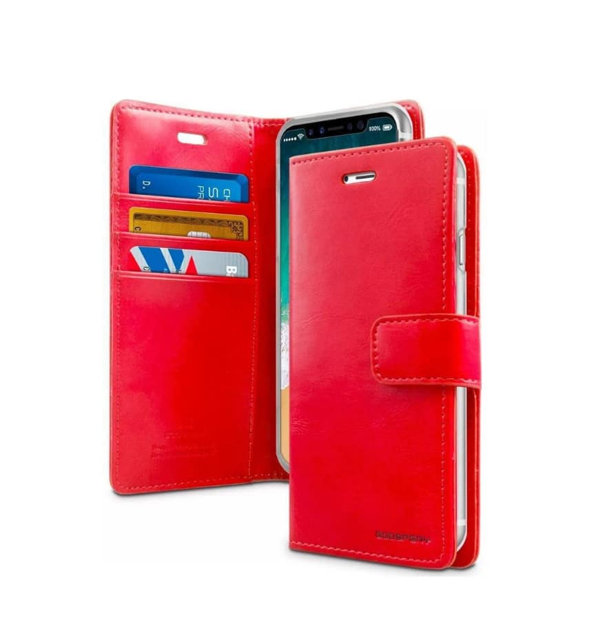 Red Mercury universal diary flip cover, size M, stylish phone protection on-the-go.