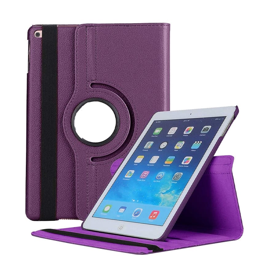 Purple 360° rotating case for iPad 10.2/10.5, full protection and adjustable stand